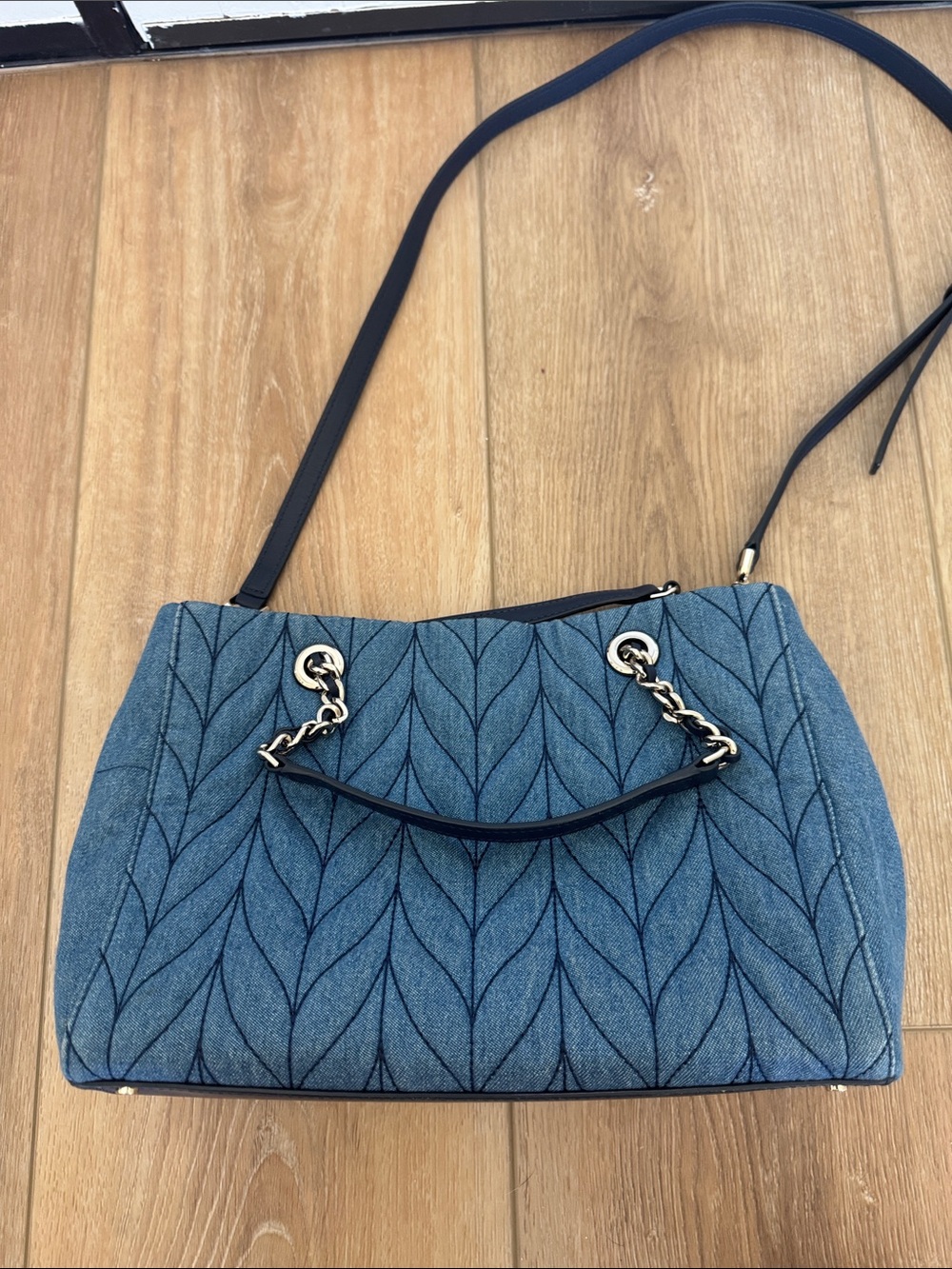 Kate Spade ♠️ Briar Lane Quilted Denim Meena Bag - Picture 5 of 16